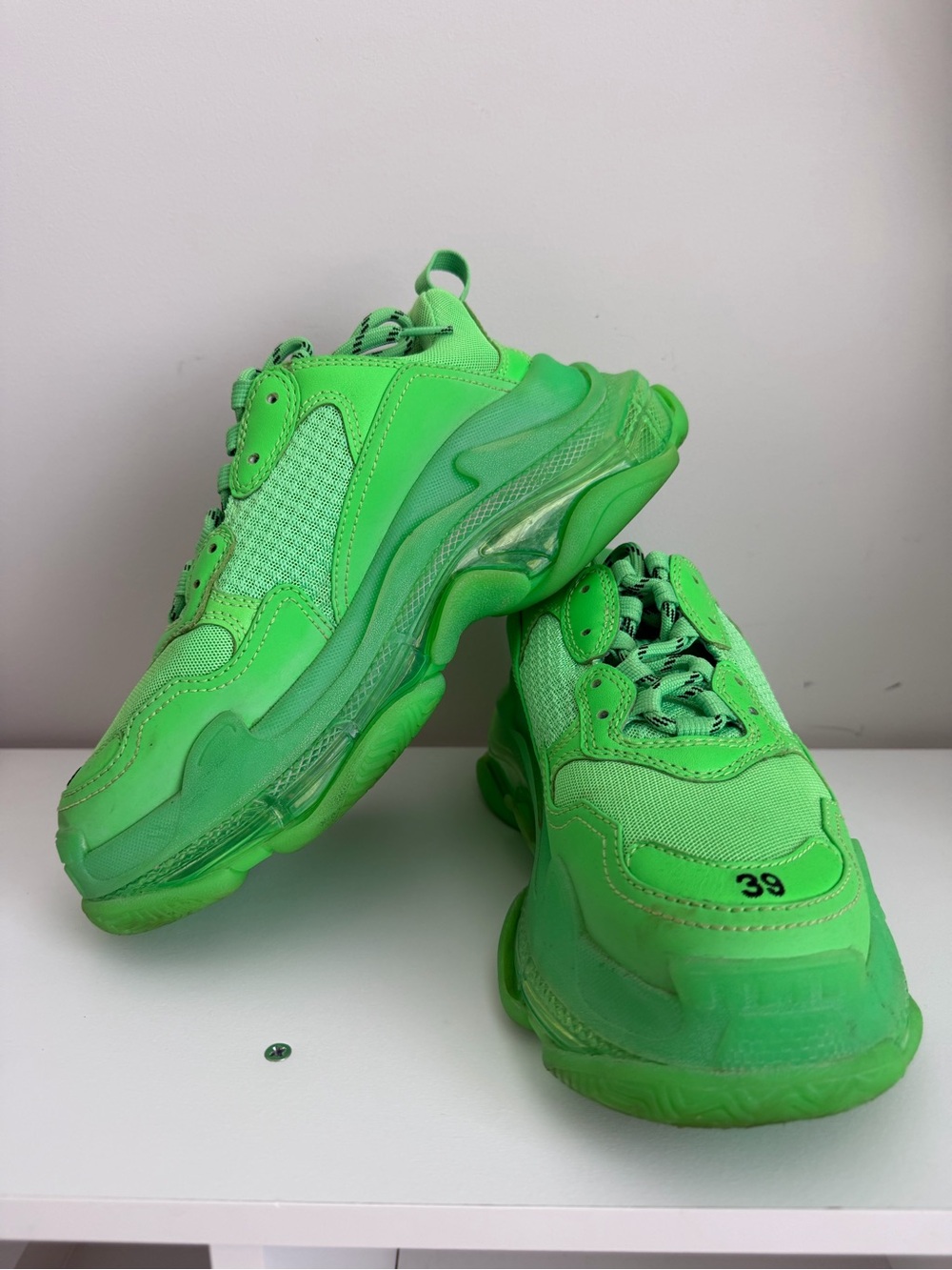 Balenciaga Neon Green Triple S Sneakers